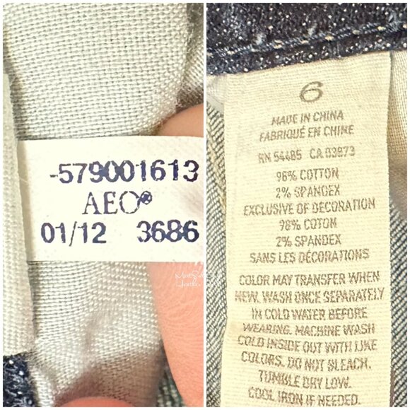 American Eagle Low-Rise Stretch Cut-Off Jean Shorts Size 6 - Picture 5 of 5